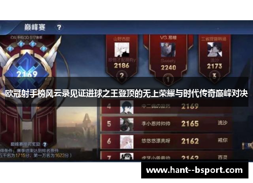 欧冠射手榜风云录见证进球之王登顶的无上荣耀与时代传奇巅峰对决 欧冠射手榜风云录见证进球之王登顶的无上荣耀与时代传奇巅峰对决